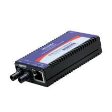 Miniature Media Converter, 100Base-TX/FX, Multi-mode 1300nm, 5km, ST type, w/ AC adapter (also known as MiniMc 855-10622)